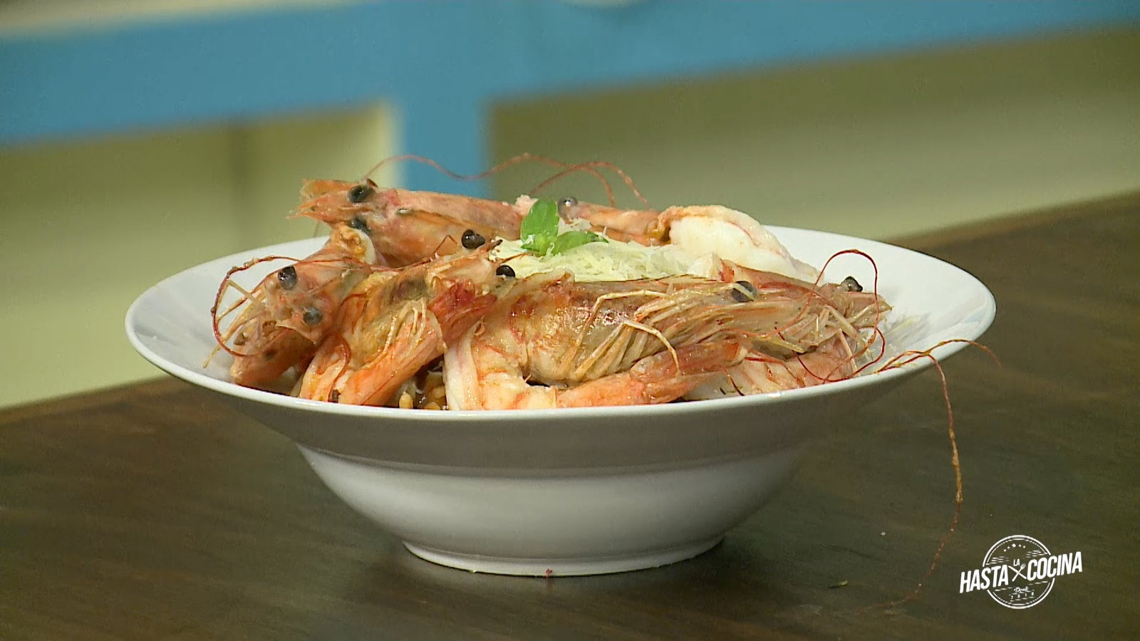 Pasta con camarones